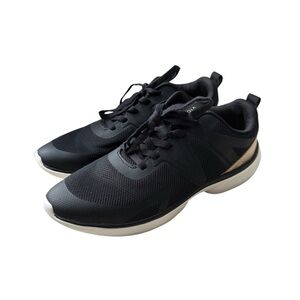 Vionic Womens Vortex Leyo Mesh Lace-Up Sneakers Black Gold Athletic Shoe Size 8